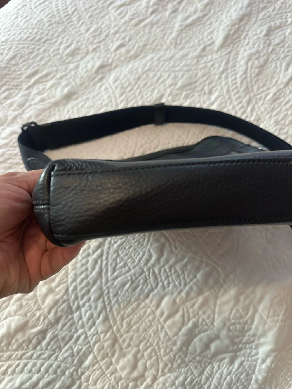 Coach Houston Flight Bag black pebbled leather 4011